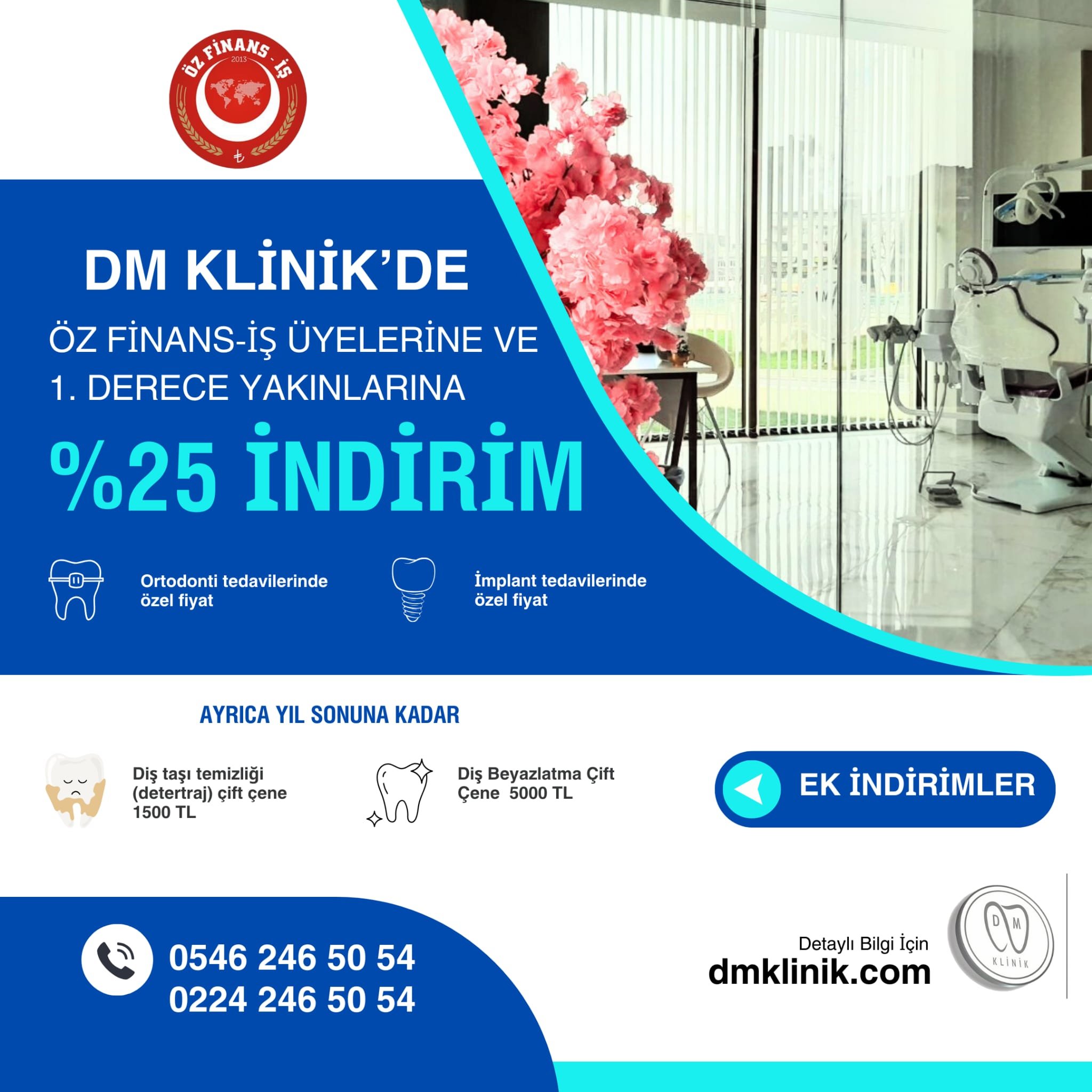 BURSA DM DİŞ KLİNİK İLE ÜYELERİMİZE ÖZEL ANLAŞMA 