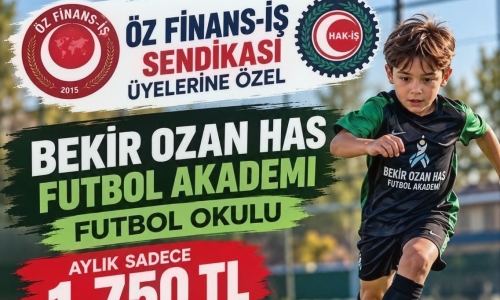ÜYELERİMİZE BEKİR OZAN HAS FUTBOL OKULU’NDA ÖZEL İNDİRİM!
