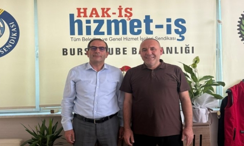KOP, HİZMET-İŞ SENDİKASI BURSA 1 NOLU ŞUBE BAŞKANI ENGİN'E 'HAYIRLI OLSUN' ZİYARETİNDE BULUNDU